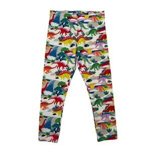 MINI BODEN White Dinosaur Land Print Leggings Size 7-8Y Kids Cotton #G2998
